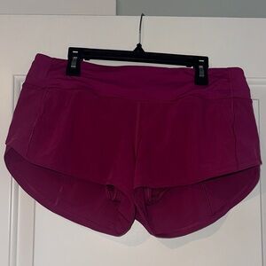 Lululemon Athletica speed ups low rise 2.5 Magenta Athletic Shorts